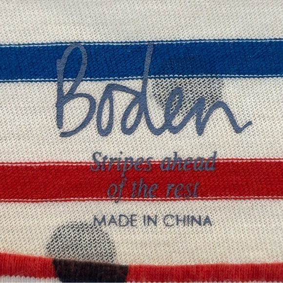 Boden Multicolor Striped and Dotted Long Sleeve Top Women's 4 - Picture 6 of 6